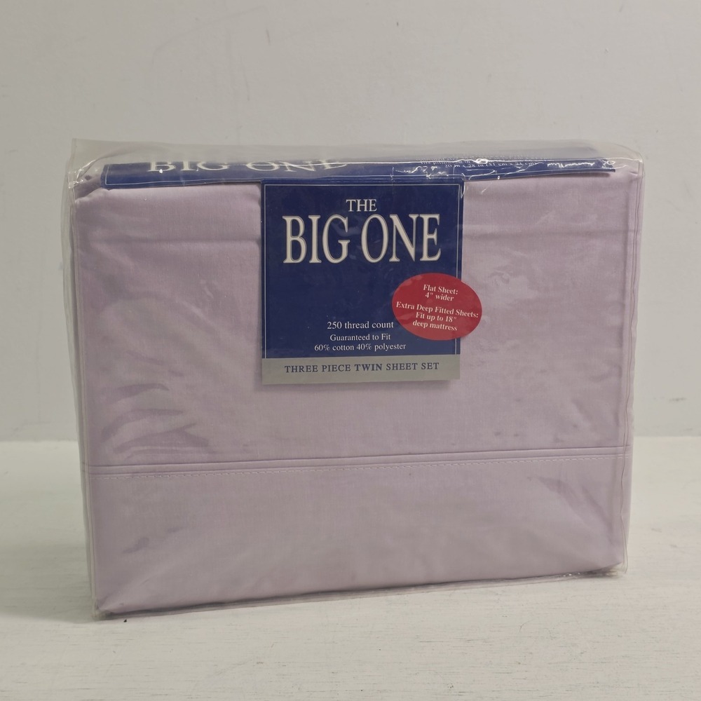 The Big One Plum Lavender Purple Twin 3 Piece Deep Pocket Sheet Set 250TC New!